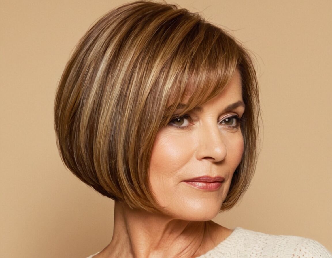 Farben und Highlights zur Betonung der Stufen - Stufig fransig Bob Frisuren gestuft ab 50: Stilvolle Haarschnitte für reife Frauen