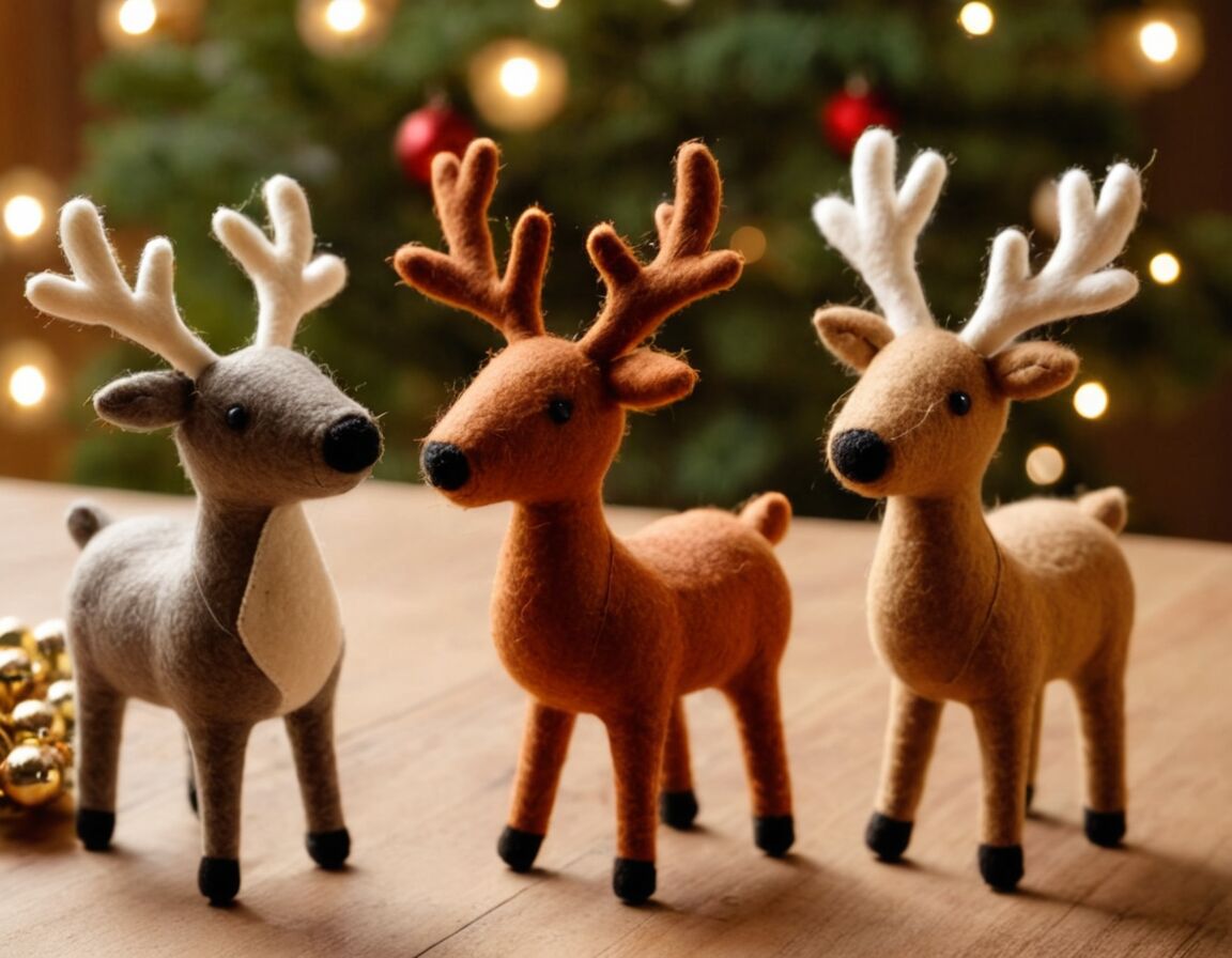 Rentier-Figuren aus Filz nähen - Basteln zu Weihnachten: Kreative Ideen für Kinder ab 3 Jahren