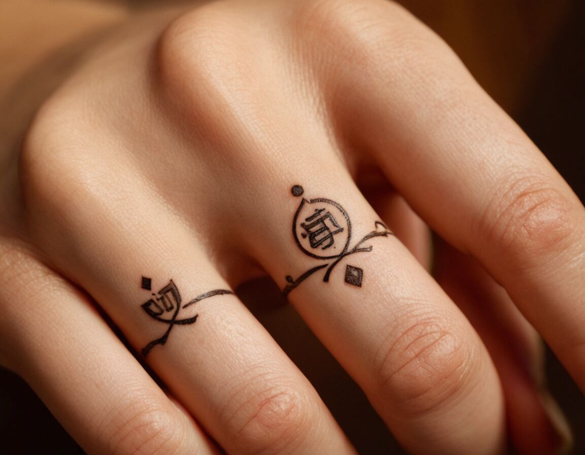 Symbolische Zeichen und Sanskrit-Schriften - Finger Tattoo Ideen für Frauen: Inspirierende Vorlagen für dein nächstes Tattoo