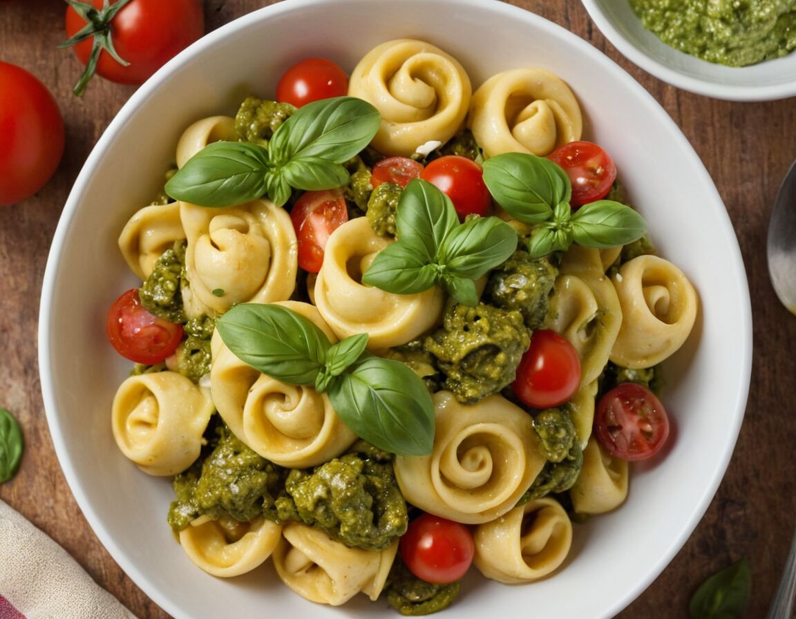 Salat vor dem Servieren gut durchziehen lassen - Tortellini Salat mit Pesto: Ein Frischer Genuss für den Sommer
