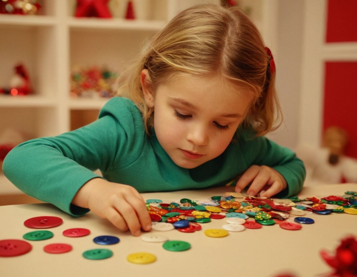 Weihnachtssterne aus Knöpfen bauen - Basteln zu Weihnachten: Kreative Ideen für Kinder ab 3 Jahren