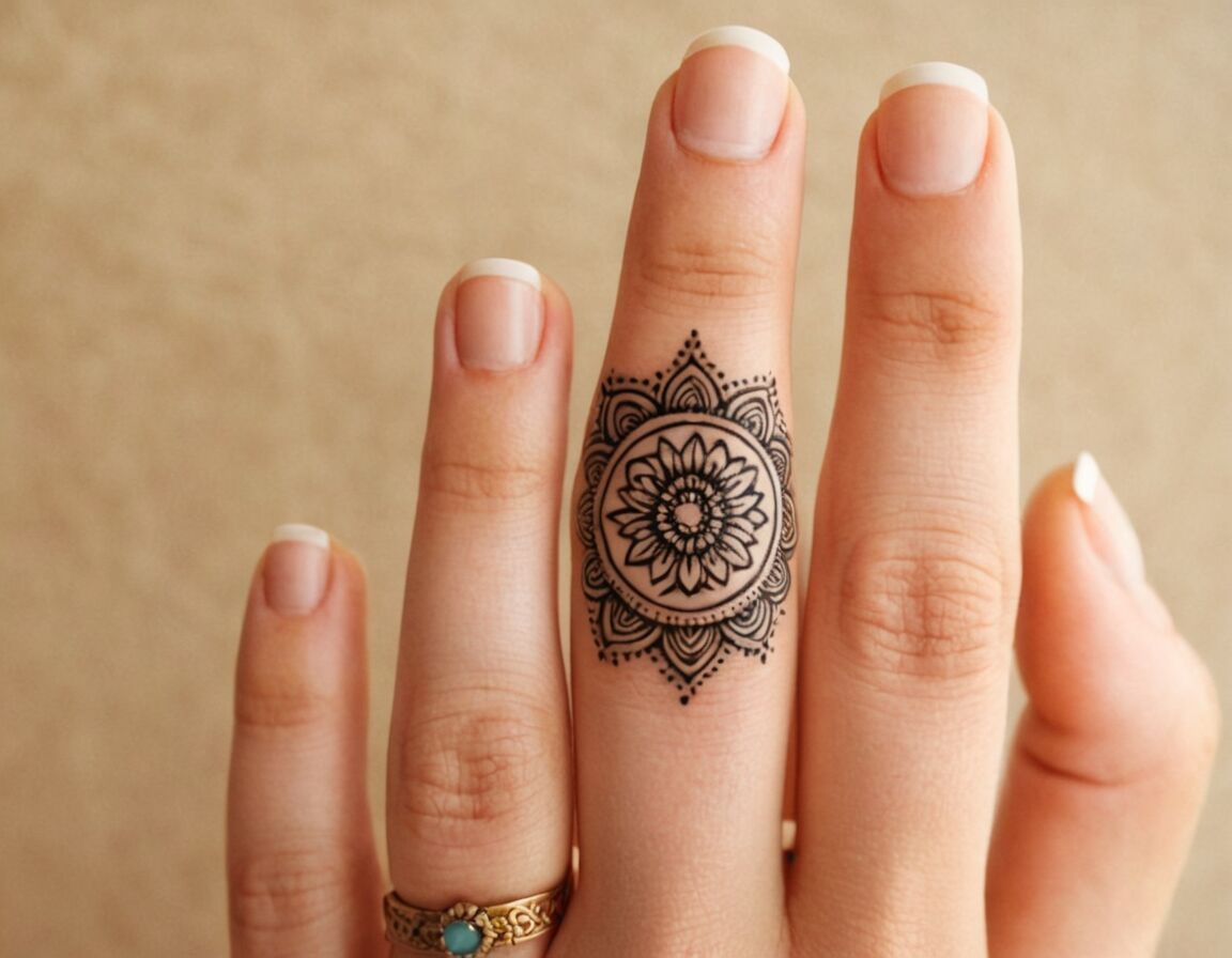Mandala- und Musterzeichnungen für die Fingerkuppe - Finger Tattoo Ideen für Frauen: Inspirierende Vorlagen für dein nächstes Tattoo