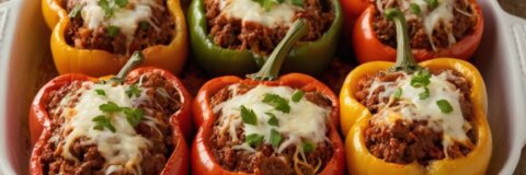 Gefüllte Paprika mit Hackfleisch und Tomatensoße im Ofen: Ein einfaches Rezept für ein herzhaftes Familienessen